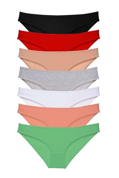 Easy Tedarik 7 Pieces Super Eco Set Lycra Women's Slip Panties Set 1