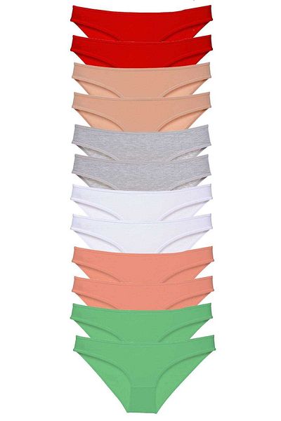 Easy Tedarik 12 Pieces Super Eco Set Lycra Women's Slip Panties Set 4