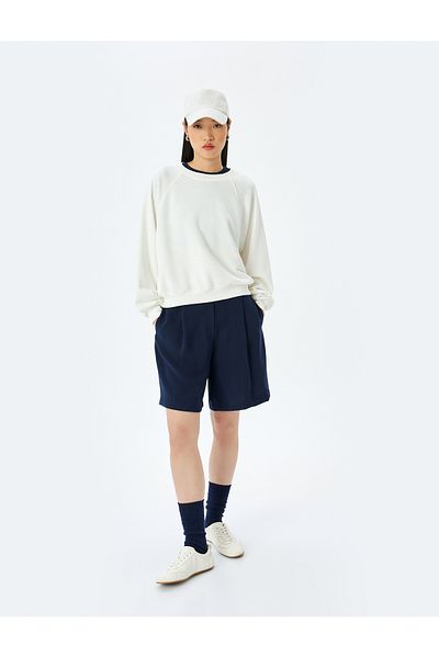 Koton Crew Neck Long Sleeve Basic Oversize Sweatshirt