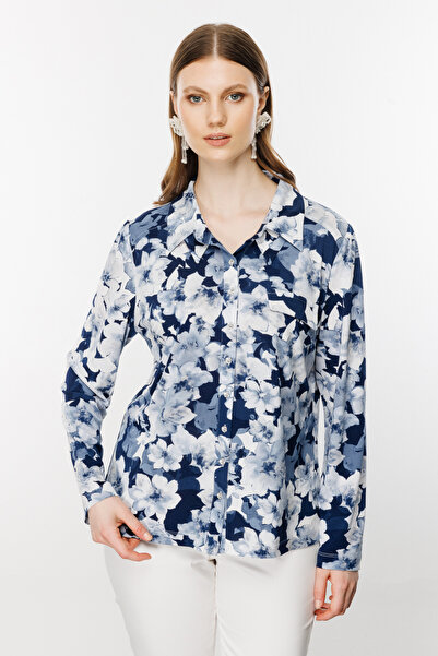 Ekol Patterned Ornamental Pocket Shirt