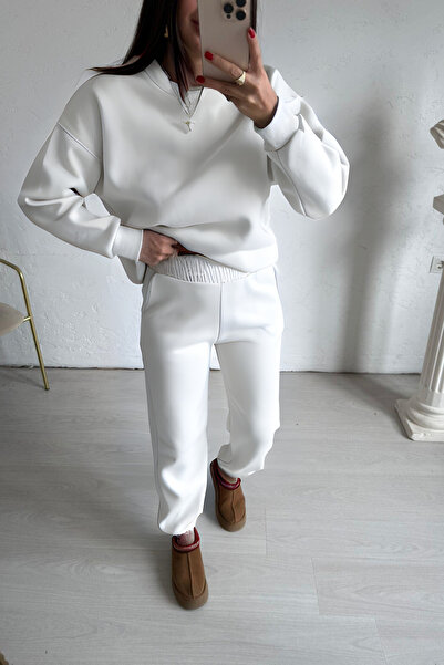 YAKAMEL Γυναικείο σετ φόρμας με λαιμόκοψη 3 νημάτων Oversize