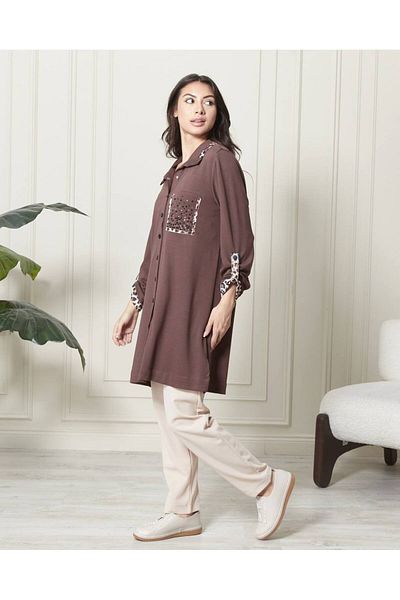 İklim Plus Size Embroidered Steel Jacket