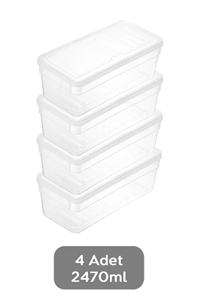 Meleni Home 2470ml Food Storage Organizer Set - 4Pcs Deep Microwave with Clear Lid