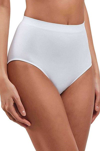 Easy Tedarik Elite Lite Women's High Waist Seamless Non-Marking Slip Panties White 811
