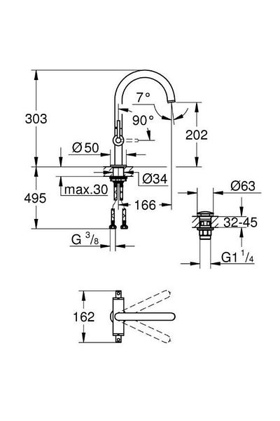 Grohe Atrio L Size Sink Faucet - 21145Al0