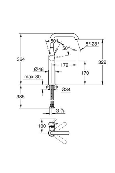 Grohe Essence Single Control Sink Faucet Xl-size - 24170dl1