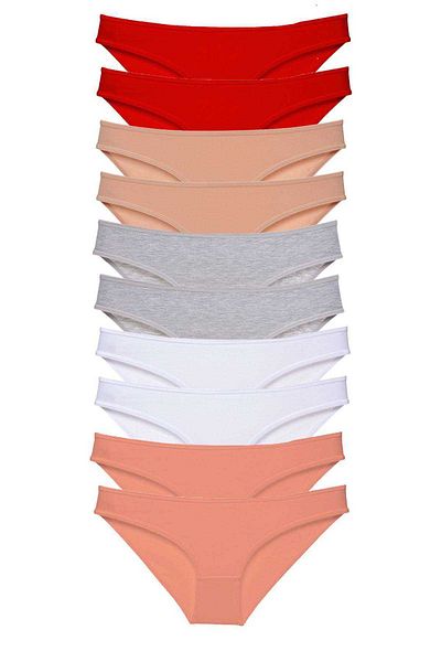 Easy Tedarik 10 Pieces Super Eco Set Lycra Women's Slip Panties 505