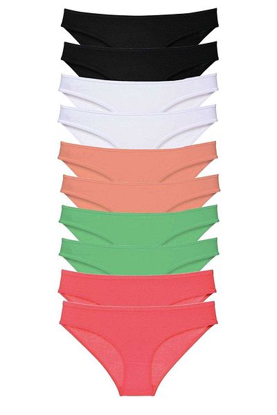 Easy Tedarik 10 Pieces Super Eco Set Lycra Women's Slip Panties 504