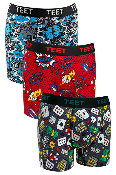 TEET Ανδρικό Boxer με βαμβακερό σχέδιο Premium Σετ 9 τεμαχίων