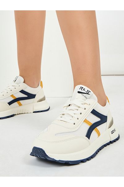 Styli Textured Lace-Up Tennis Sole Sneakers