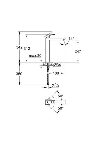 Grohe Eurocube Single Control Sink Faucet Xl- Size -23406000