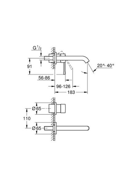 Grohe Essence Two Holes Sink Faucet M-size - 29192gl1