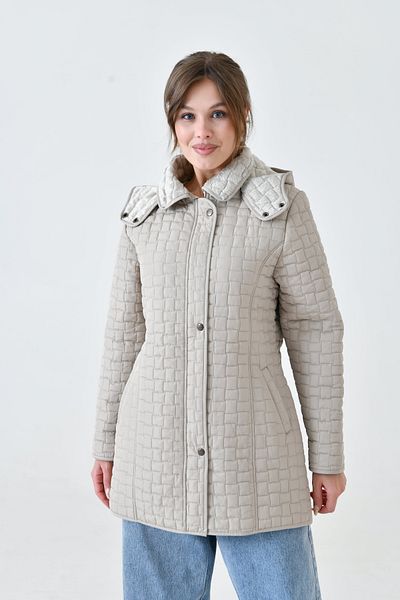 Butik Palton matlasat cu glugă din blană de mărime mare pentru femei cu buzunare – Slim Fit