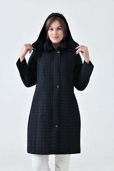 Butik Palton matlasat cu glugă din blană lungă pentru femei de mărime mare, cu buzunare – Slim Fit