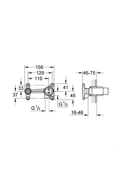 Grohe Built-in Body for Sink Faucet - Through the Wall32635000