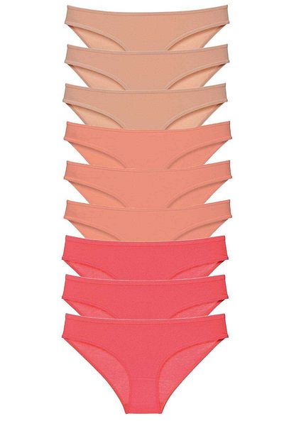 Easy Tedarik 9 Pieces Super Eco Set Lycra Women's Slip Panties Skin Powder Fuchsia