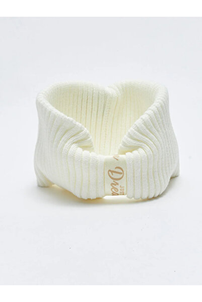 LC Waikiki LCW ACCESSORIES Ekru Yazı Nakışlı Kız Çocuk Bere ve Boyunluk