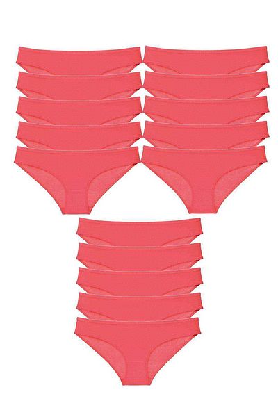 Easy Tedarik 15 Pieces Super Eco Set Lycra Women's Slip Panties Fuchsia