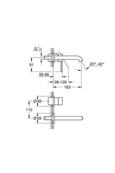 Grohe Essence Two Holes Sink Faucet-size 19408dl1