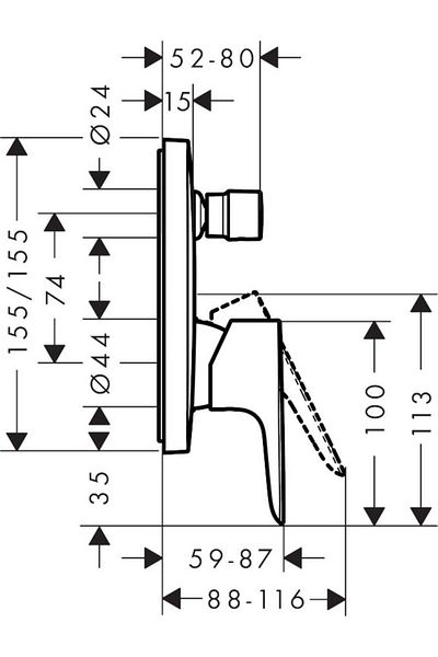 Hansgrohe Talis E Single Arm Bathroom Faucet Built-in Mounting -71745000
