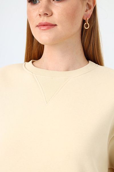 NATUFIAN STORE Γυναικείο φούτερ Basic Crew Neck 3 Κλωστών