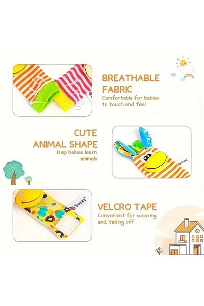 Vivaverse Set Baby Wrist Rattle Socks Toys, Newborn Foot Finder and Wrist Rattle Set