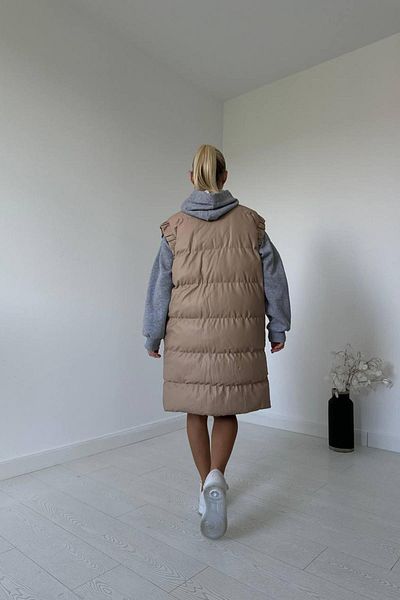 Elbee Fashion Woman Δερμάτινο φουσκωτό γιλέκο
