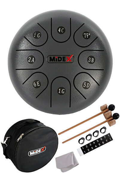 Midex TD-68ASH Çelik Dil Davul Handpan 6 İnç 8 Ton Steel Tongue Drum Full Set