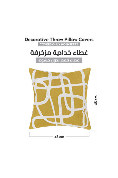 Donetella 2- Piece Modern 45x45 Throw Pillow Cover -,Decorative Covers for Cushions, Filling Not Included