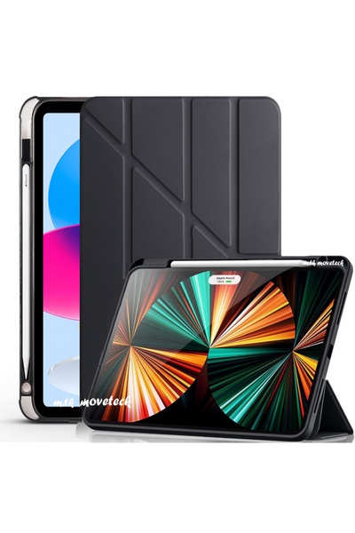 m.tk moveteck Huawei Matepad Se 11'' inç 2024 Kılıf Kalem Bölmeli Katlanabilir Uyku Modlu Yumuşak Silikon Kapak