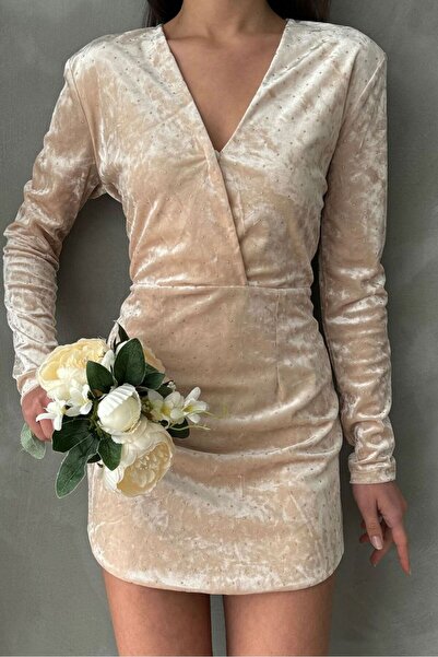 Caddebostan Moda Stone Above-Knee Stone Dress Modern Premium Luxury Trend Design Dress