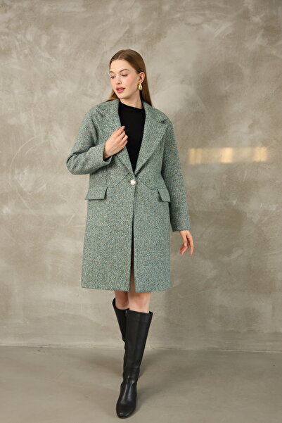 Nesil Oversize Silvery Lined Cashmere Coat