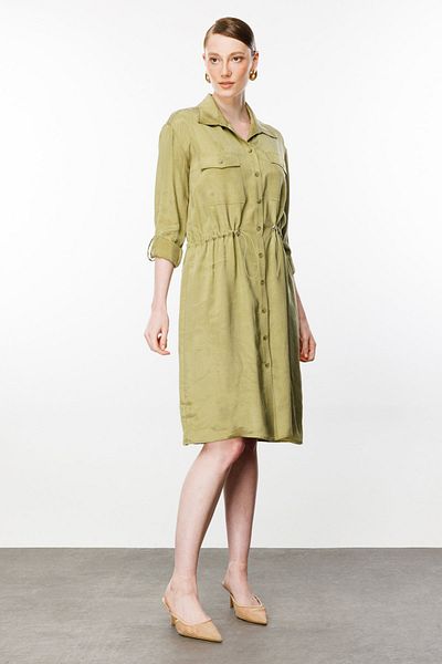 Ekol Button Detailed Elegant Dress