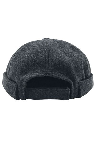 AXE SPORTSWEAR Winter Gray Wool Stamp with Adjustable Back Velcro Basic Docker Cap Skullcap Hat Hat