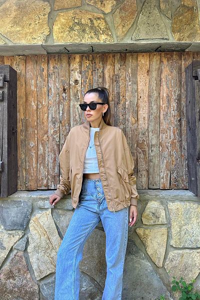 Elbee Fashion Woman Пачуърк бомбър яке