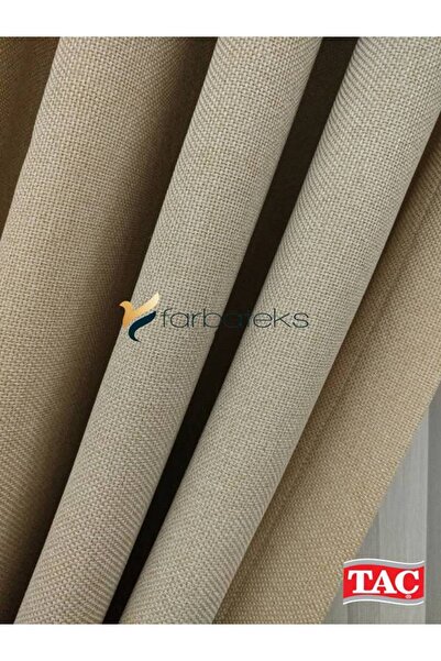 farbateks Cream Linen Background Curtain 1E3 Draped Pleated Background Curtain