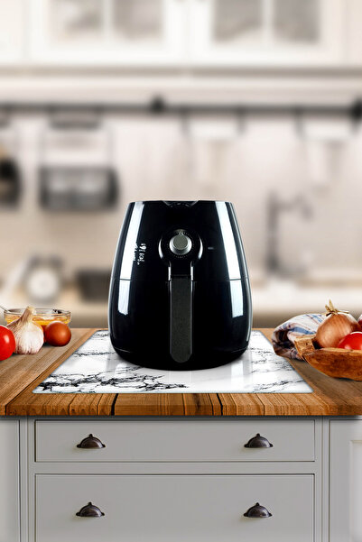 Decorita Cam Airfryer Altlığı | Airfryer Altı Isıya Dayanıklı Cam Stand | Bey...