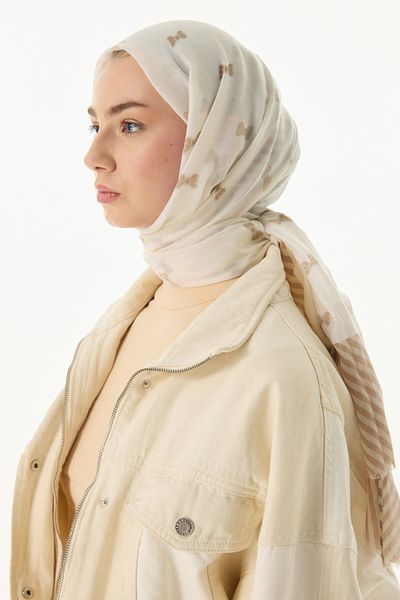 SOFT AKSESUAR Patterned Bow Shawl