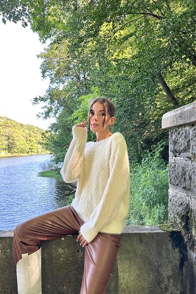 Elbee Fashion Woman Pulover de tricotaj cu model de piatră