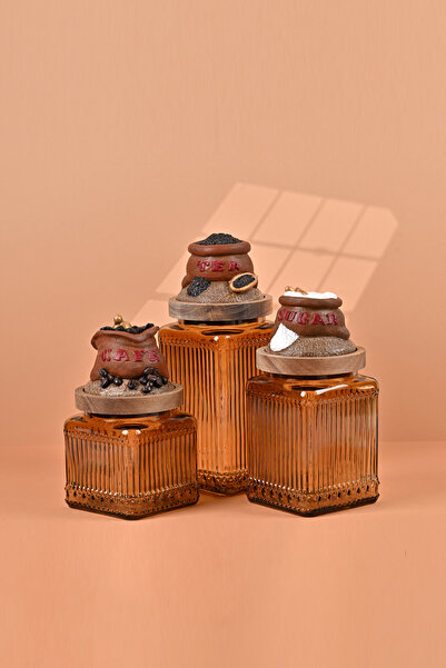 Handan UZUNOĞLU Özel Tasarım  Çay Kahve Şeker Kavanoz Seti