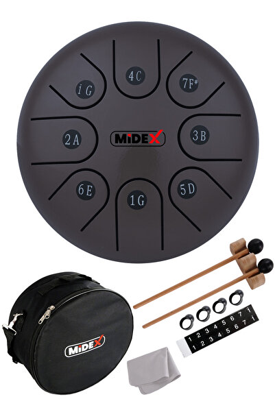 Midex TD-68BK Çelik Dil Davul Handpan 6 İnç 8 Ton Steel Tongue Drum Full Set