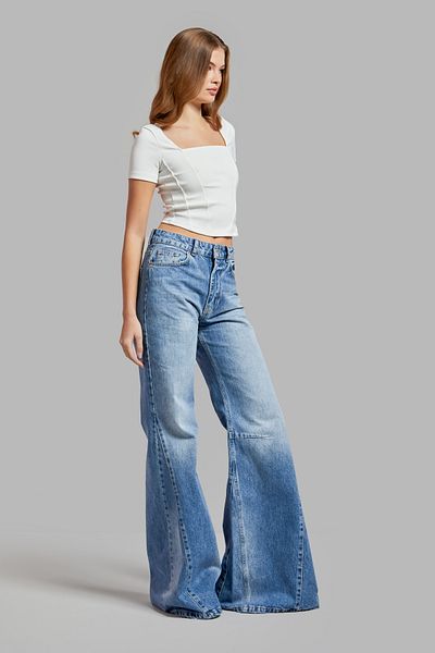 its basic Γυναικείο τζιν Blue Flare Fit - 2S54, 100% Koton, Super Long
