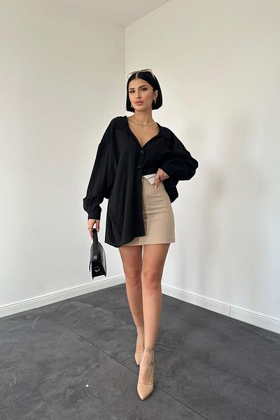 Elbee Fashion Woman Cămașă Cruz fără mărime cu un singur buzunar