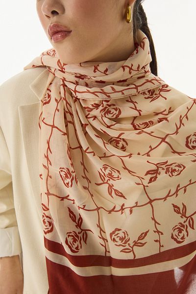 SOFT AKSESUAR Flovers Design Pattern Shawl