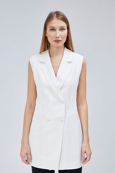 Bolivente Women's Long Double Breasted Woven Vest