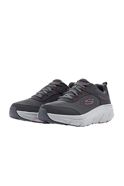 SKECHERS Men's Comfort Shoes - D`Lux Walker 2.0 Gray- Red