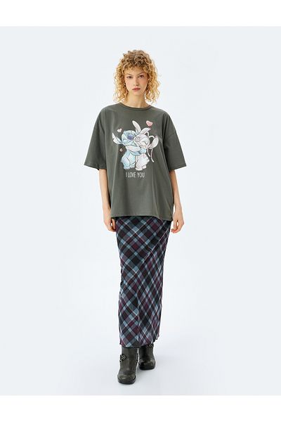 Koton Disney Licensed Stitch Printed Short Sleeve T-Shirt