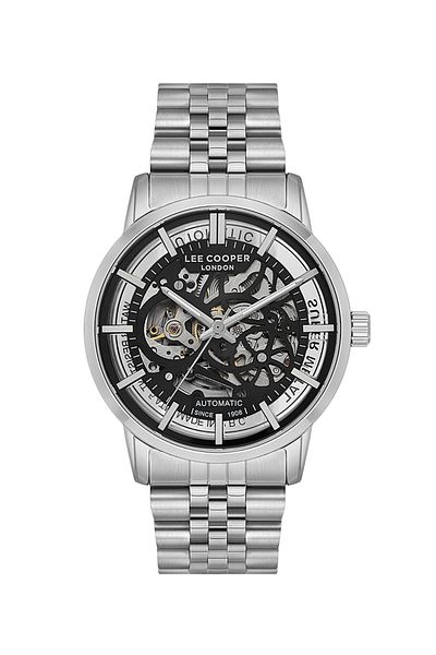 Lee Cooper Lee Cooper LC08036.350 Men Automatic  Display Watch & Metal Strap Silver
