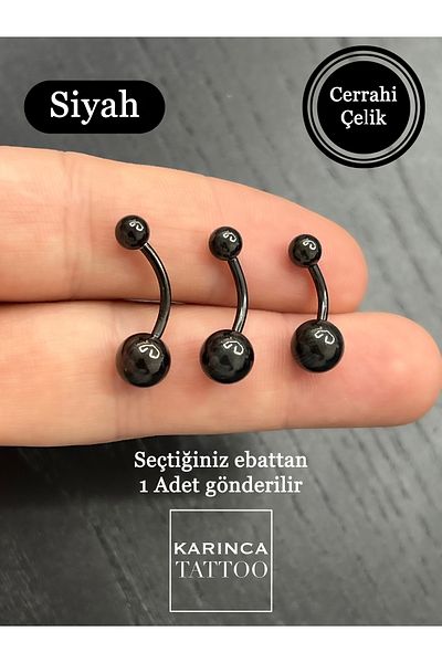 Karınca Piercing ثقب البطن الأسود من الفولاذ الجراحي