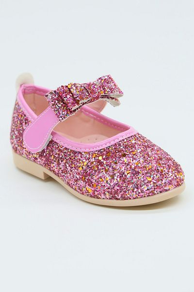 SIRRI Girl's Bonita Bow Glitter Ballerina Shoes